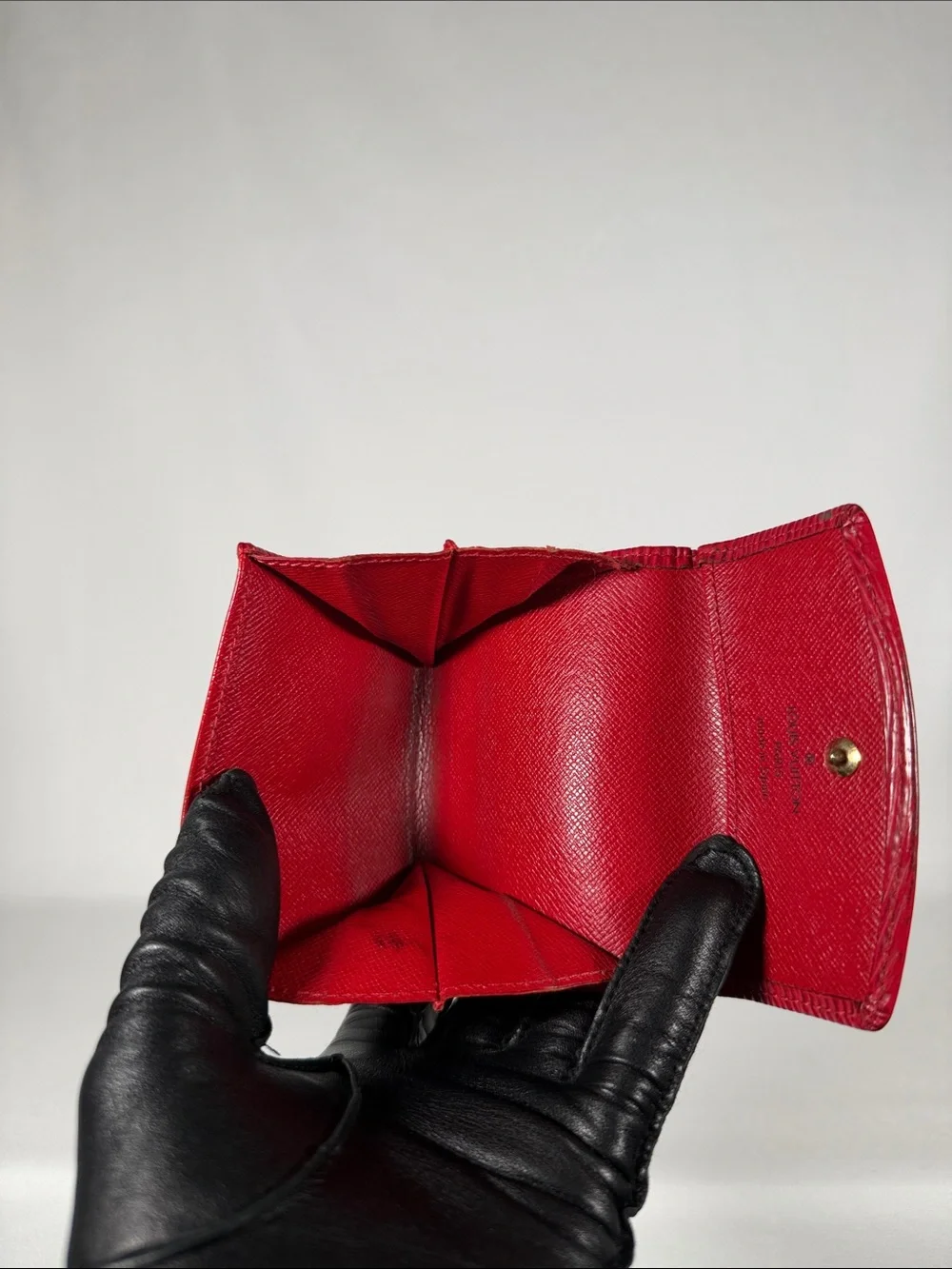 Authentic Louis Vuitton Red Epi Leather Card Wallet